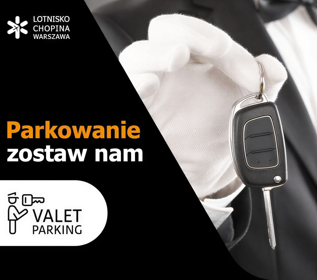Grafika usługi Valet Parking Lotniska Chopina w Warszawie